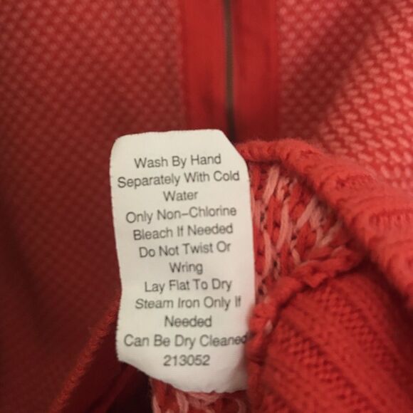 CAbi Cocoon Full-Zip Sweater Women's Medium Orange Geo Tight-Knit Dolman‎ Sleeve - Picture 4 of 9